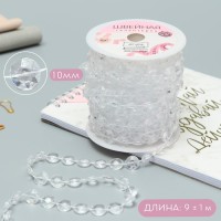 Бусы на нитях, 10 мм, 9 ± 1 м, цвет прозрачный
