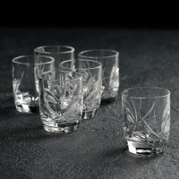 Набор стопок для вина «Цветок», 35 мл, хрусталь, 6 шт