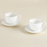 Чайные пары SL Home «Каскарон», 240 мл, набор 2 шт., костяной фарфор, белые