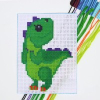 Вышивка крестиком для детей «Динозавр», набор для творчества, 14 х 10 см