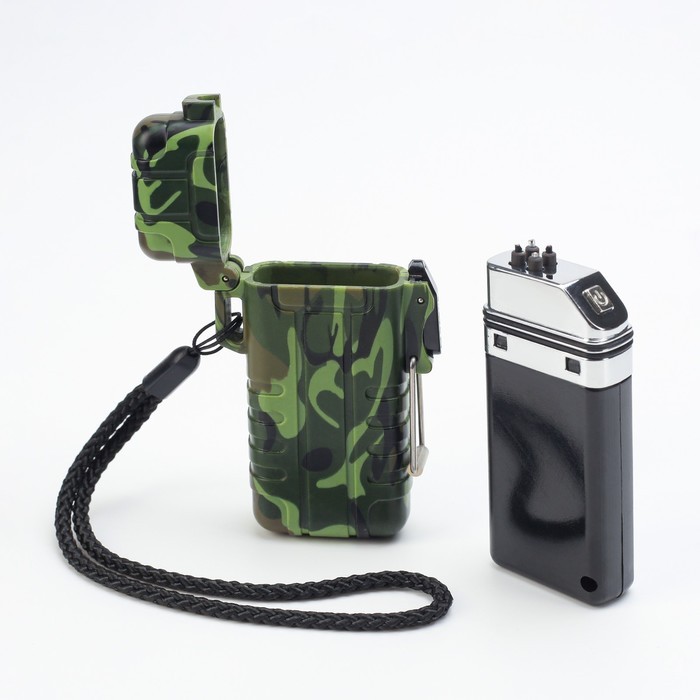 Зажигалка электронная «Турист», дуговая, влагозащита, камуфляж, от USB
