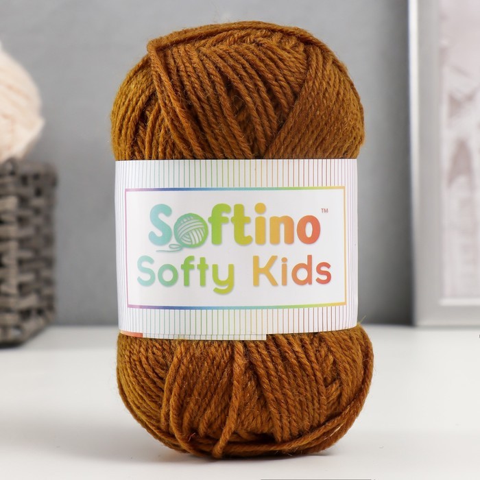 Пряжа 100% акрил "Softy Kids" 90м ±5м 50 гр цвет 38 коричнево-оливковый