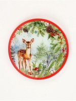 Тарелка новогодняя плоская «Лесная сказка», d=20 см