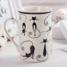 Кружка Доляна «Чёрные кошечки», 300 мл, 10,6×7,6×11 см