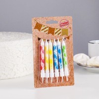 Свечи в торт «Шарики», 7×0.6 см, 6 шт.