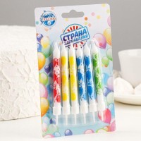 Свечи в торт «Шарики», 7×0.6 см, 6 шт.