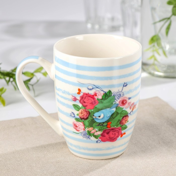 Кружка Доляна «Птица в цвета×», 350 мл, 11,8×8,2×10,5 см