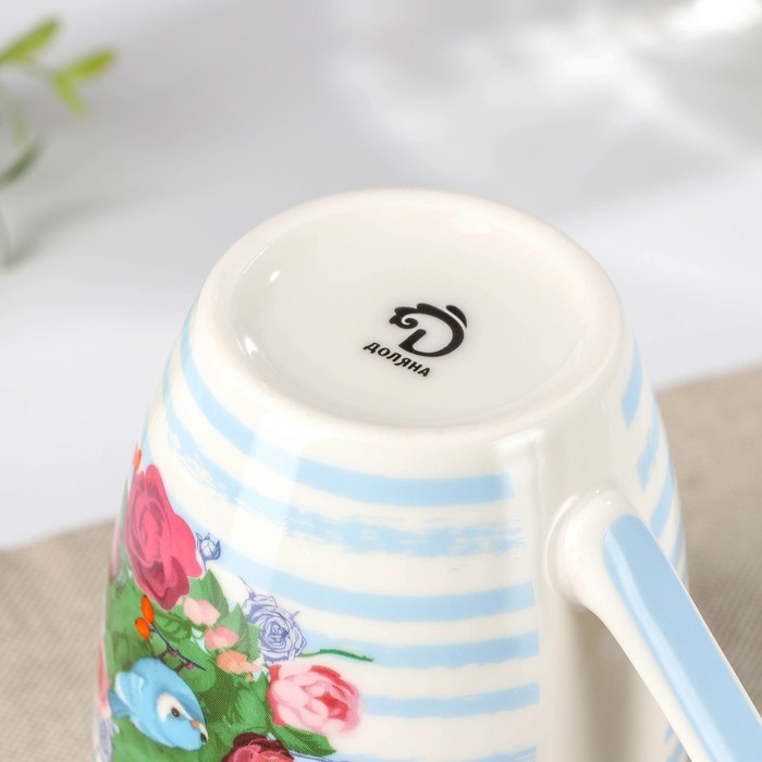 Кружка Доляна «Птица в цвета×», 350 мл, 11,8×8,2×10,5 см