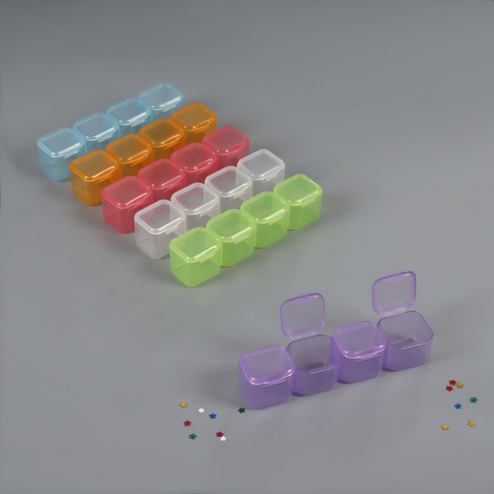 Органайзер для хранения мелочей, 4 ячейки, 10×2×2 см, МИКС