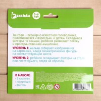 Головоломка «Танграм»: 5 карточек с 10 схемами, пластиковые детали, мозаика, по методике Монтессори