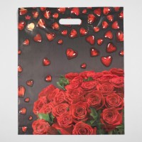 Пакет "Мармеладные сердечки", полиэтиленовый с вырубной ручкой, 60 мкм , 38 х 45 см