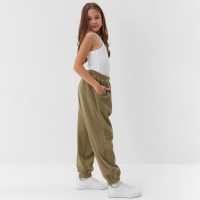 Брюки для девочки MINAKU: Fleece Soft, цвет светло-зелёный, рост 170 см