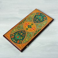 Нарды "Персидские", деревянная доска 60 х 60 см, фишка d=2.7 см, с полем для игры в шашки