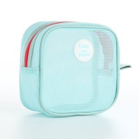 Косметичка на молнии, маленькая, сетчатая, «Любовь и мир», мятная