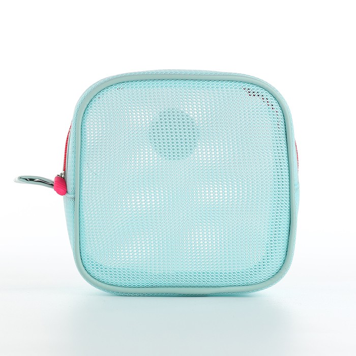 Косметичка на молнии, маленькая, сетчатая, «Любовь и мир», мятная