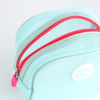 Косметичка на молнии, маленькая, сетчатая, «Любовь и мир», мятная