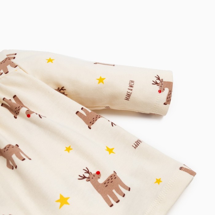 Боди-платье Крошка Я "Merry Xmas", рост 80-86 см, цвет бежевый