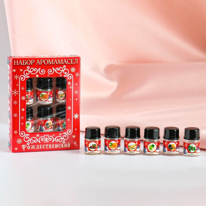 Набор эфирных масел "Рождественский", 6 штук по 3 мл, "Богатство Аромата"