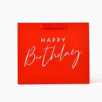 Пакет подарочный Happy Birthday, голография, ML 27×11.5×23 см