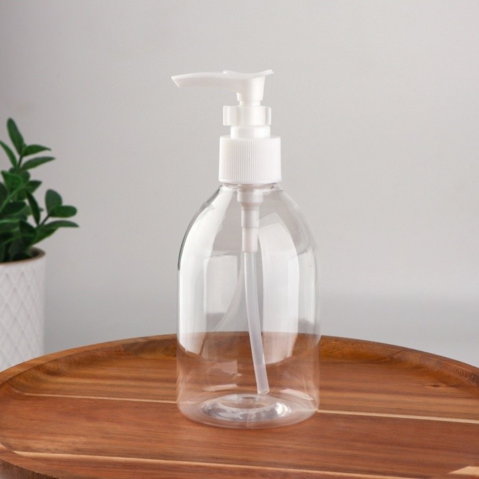 Бутылочка для хранения, с дозатором, 270 мл, белая, прозрачная