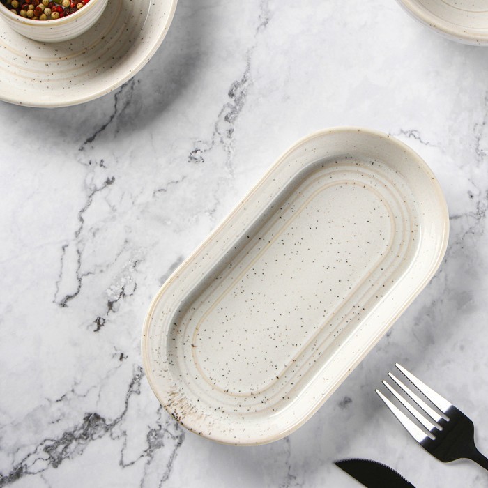 Блюдо овальное Magistro Urban, 260 мл, 18×10×2,5 см, цвет серый