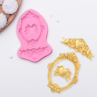 Молд «Сердца, рамка, лепнина», 12,5×8,2×1,1 см, цвет МИКС