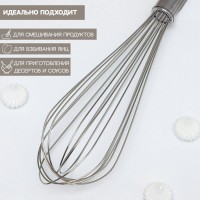 Венчик для взбивания KONFINETTA «Сильвер», струна 1.3 мм, 35×7×7 см, серебристый