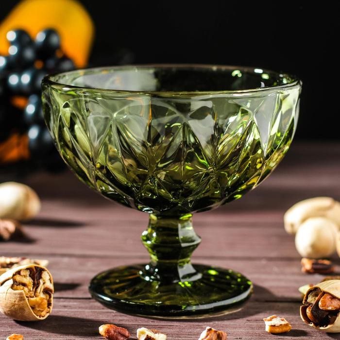 Креманка круглая Magistro «Круиз», 350 мл, d=12 см, цвет янтарный