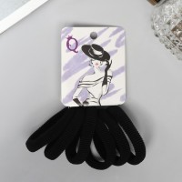 Резинки для волос «Амелия», набор 6 шт., тайна, 4 см, чёрные