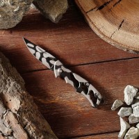 Нож складной "Зебра-2", ручка металл, 3 выемки, 9см, без фиксатора, 15*2см