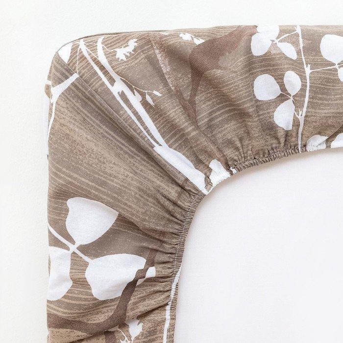 Простыня на резинке Этель «Кремовое утро» 160х200х25+-2см