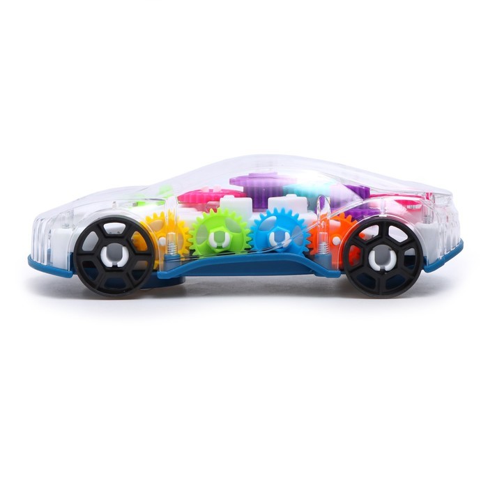 Машина «Шестерёнки», свет и звук, работает от батареек