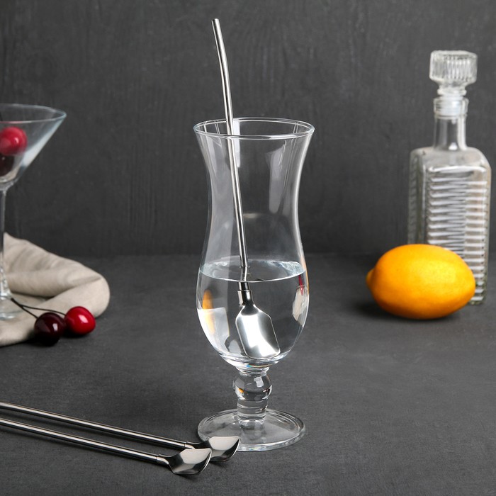 Набор ложек-трубочек барных Доляна, h=22 см, 6 шт