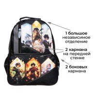 Рюкзак школьный, 37×26×13 см, эргономичная спинка, Calligrata ОРТ «Аниме игра»