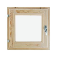 Деревянное окно для бани, 40×40 см, двойное стекло, «Добропаровъ»