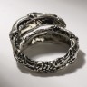 Кольцо «Перстень» коготь, цвет чернёное серебро, безразмерное