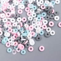 Бусины для творчества PVC "Колечки зефирные" набор ≈ 330 шт 0,1х0,4х0,4 см