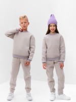 Костюм детский с начёсом (свитшот, брюки) MINAKU, серый, рост 140 см