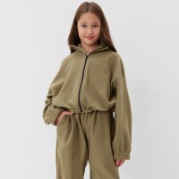 Толстовка для девочки MINAKU: Fleece Soft, цвет светло-зелёный, рост 170 см