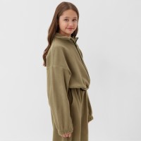Толстовка для девочки MINAKU: Fleece Soft, цвет светло-зелёный, рост 170 см