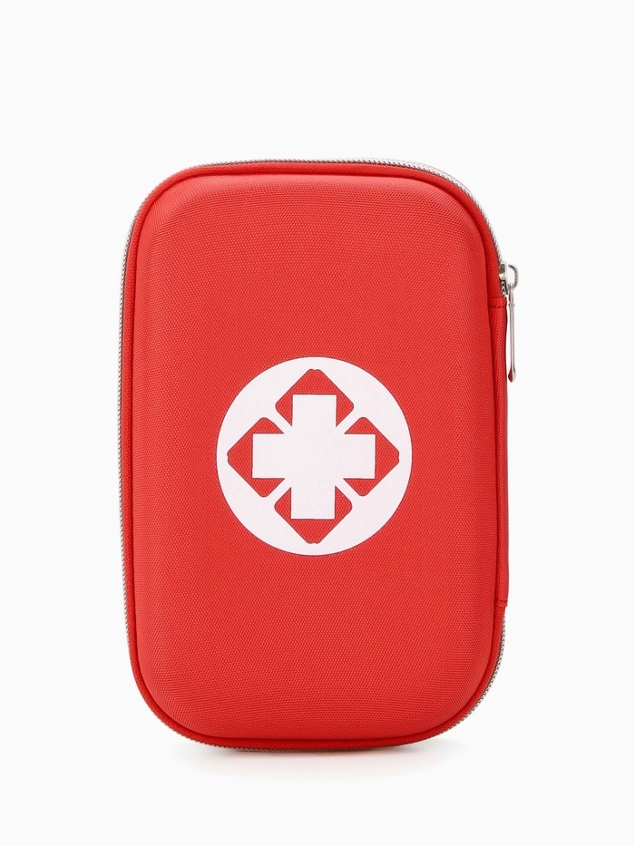 Косметичка-аптечка дорожная на молнии, с принтом «Медицинская», красная