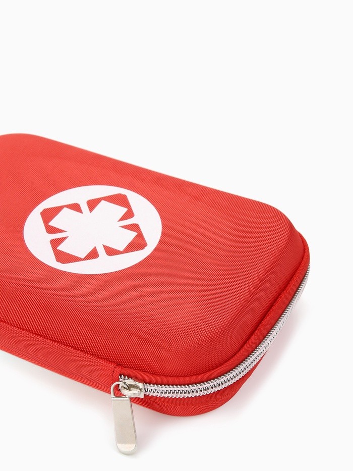 Косметичка-аптечка дорожная на молнии, с принтом «Медицинская», красная