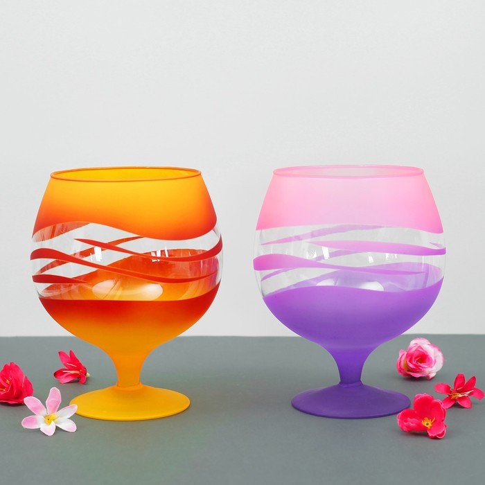 Ваза "Фентези" бренди бокал на ножке 2 л 20см МИКС Ваза "Фентези" бренди бокал на ножке 2 л 20см МИКС