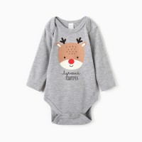 Боди детское «Крошка Я» Mery Xmas, рост 62-68 см, серое