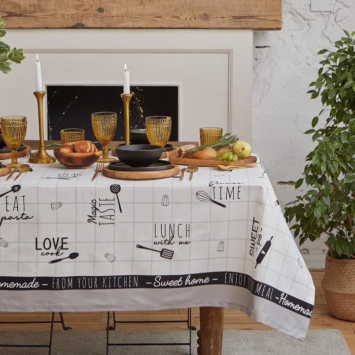 Скатерть "Этель" Homemade 149х180см, 100% хлопок, саржа 190 г/м2