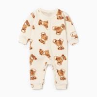 Комбинезон Крошка Я «Медвежата», рост 68-74, бежевый