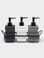 Набор дозаторов для ванной SAVANNA «Геометрия», 3 предмета с подставкой