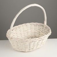 Набор корзин плетёных, 3 шт., 47×39×14 см, 40×32×15 см, 33×25×13 см, ива, белый, Greengo