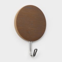 Крючки самоклеящиеся Доляна «Деревянные круги», 3 шт., коричневые