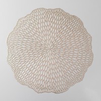 Набор салфеток сервировочных на стол Доляна «Мэри», d=38 см, 4 шт, цвет серебряный